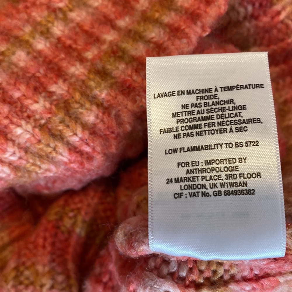 Anthropologie T.La Drea pink tan Space-Dyed Sweater, Size Medium - Picture 12 of 12